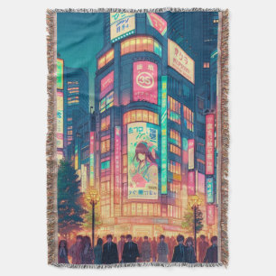 Neon Dromen van Shibuya Deken