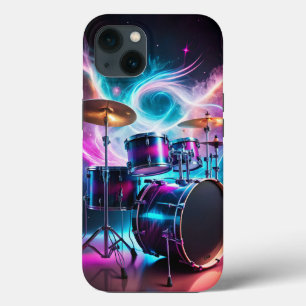 Neon Drums muziekliefhebber iPhone 13 Hoesje