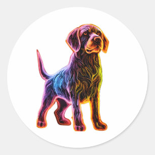 Neon Duitse draadaanwijzer Ronde Sticker