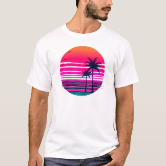 Neon Dusk – 90s VHS Vaporwave Sunset T-shirt