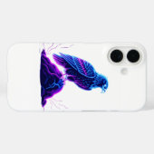 Neon Eagle on Glowing Rock – Cyberpunk Style Case-Mate iPhone Case (Achterkant (horizontaal))