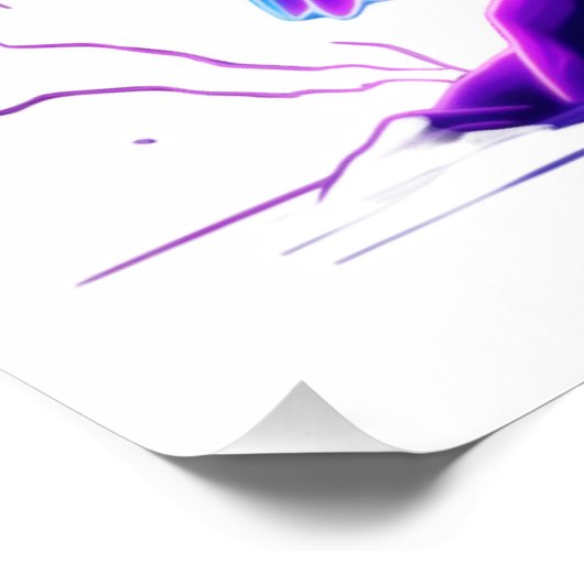 Neon Eagle on Glowing Rock – Cyberpunk Style Perfect Poster (Hoek)