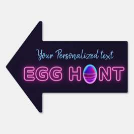 Neon Easter Egg Hunt Arrow Yard teken LINKS Tuinbord