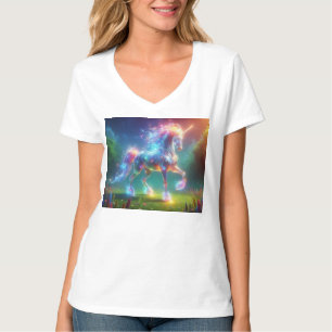 Neon Eenhoorn Kunst – Glanzende Fantasie Paard Reg T-shirt