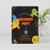 Neon Éffrayant Halloween Party Invitation (Debout devant)