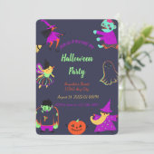 Neon Éffrayant Halloween Party Invitation (Debout devant)