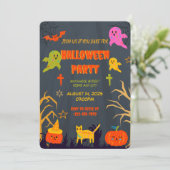 Neon Éffrayant Halloween Party Invitation (Debout devant)