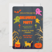 Neon Éffrayant Halloween Party Invitation (Devant)