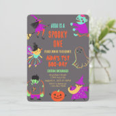 Neon Éffrayant One First Birthday Invitation (Debout devant)