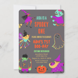 Neon Éffrayant One First Birthday Invitation