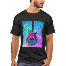 Neon Electric Guitar - Retro Synthwave Music Art