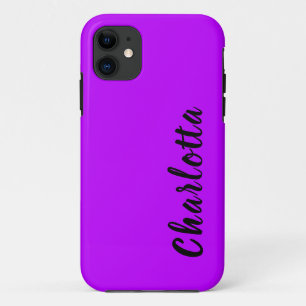 Neon Electric Paarse effen kleur   personaliseren iPhone 11 Hoesje