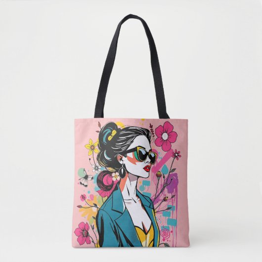 Neon Elegance Art Dubbele Tote Collectie ✨💫 Draagtas (Voorkant)