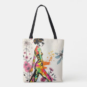 Neon Elegance Art Dubbele Tote Collectie ✨💫 Draagtas (Achterkant)