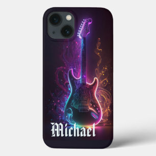 Neon Elektrische Gitaar Muziek Gepersonaliseerde N iPhone 13 Hoesje