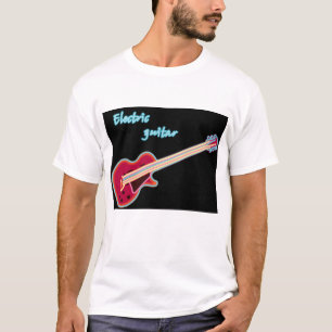 Neon Elektrische Gitaar Retro 80s Rockmuziek T-shirt