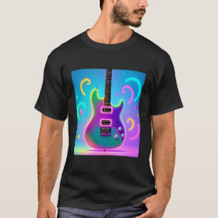 Neon Elektrische Gitaar - Retro Synthwave Muziek K T-shirt