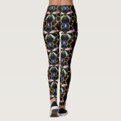 Neon elektrische honingraatbij leggings (Achterkant)
