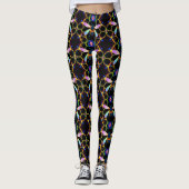 Neon elektrische honingraatbij leggings (Voorkant)