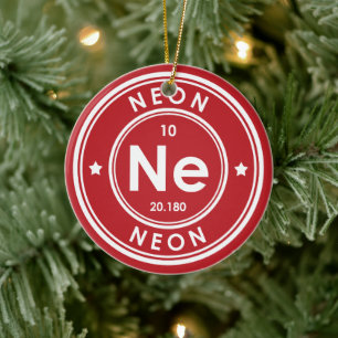 Neon Element Red keramisch sieraad Ornament