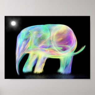 Neon Elephant Print