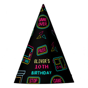 Neon Elk jaar video games arcade verjaardag Feesthoedjes