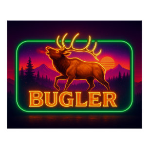Neon Elk Poster Perfect Poster