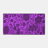 neon en donkerpaarse bloemenpatroon bureaumat (Voorkant)