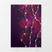 Neon en or violet Custom Noël nouvel an invitation (Page de couverture)