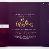 Neon en or violet Custom Noël nouvel an invitation (Intérieur au milieu)