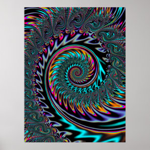 Neon Esthetische Spiraal Poster
