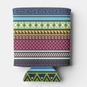Neon Etaties Aztec Tribal Andes Pattern Blikjeskoeler (Achterkant)