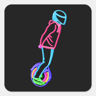 Neon EUC elektrische eenwieler volledige schuine s Vierkante Sticker