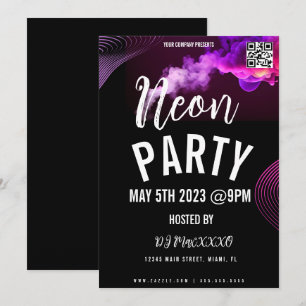Neon Event Party Bar Club Flyer Kaart