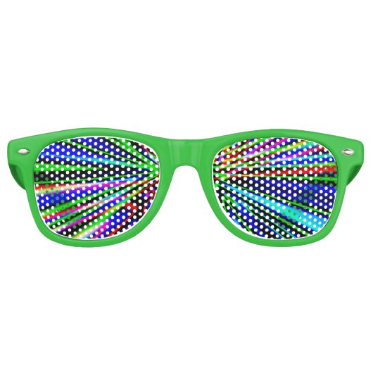 Neon Explosie Retro Zonnebril (Voorkant)