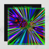 Neon Explosion Limoen Birthday Kaart (Voorkant / Achterkant)