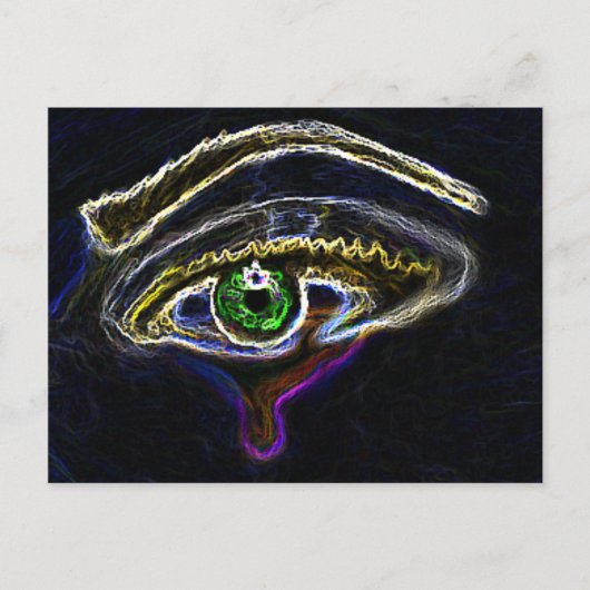 Neon Eye Briefkaart (Voorkant)