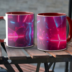 Neon Fantasie Geometrische Mokka Kop