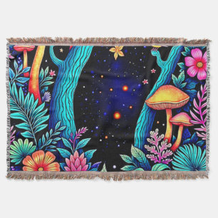 Neon Fantasy Forest Night Glow Design Deken