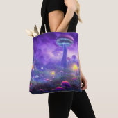Neon Fantasy Mushrooms Canvas tas (Dichtbij)