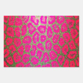 Neon Faux Glitter Leopard Print Inpakpapier Vel (Voorkant 2)