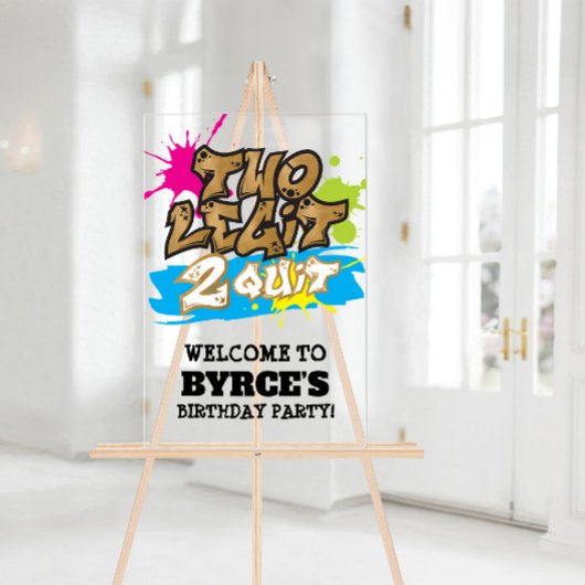 Neon Faux Gold Two Legit 2 Quit Welcome