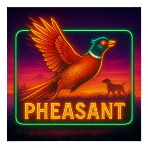 Neon fazant Poster Perfect Poster