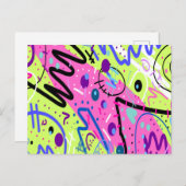 Neon Feelings Abstracte kunst Briefkaart (Voorkant / Achterkant)