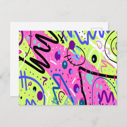 Neon Feelings Abstracte kunst Briefkaart (Voorkant / Achterkant)