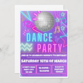 Neon Feest Uitnodigingen (Voorkant / Achterkant)