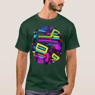 neon feest vintage jaren 80 vriend t-shirt