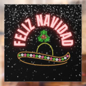 Neon Feliz Navidad Window Cling Raamsticker (Vel 2)