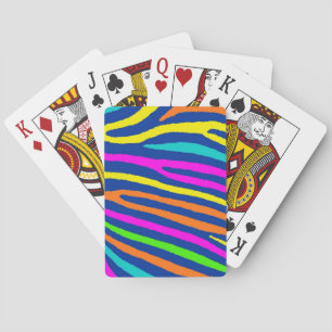 Neon felle kleuren zebra strepen speelkaarten