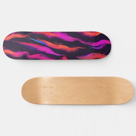 Neon Fire Flame Skateboard (Horizontaal)